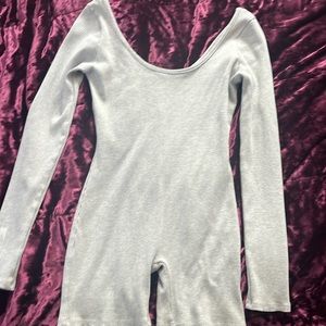 Snatched bodycon long sleeve ripped romper | la luxe